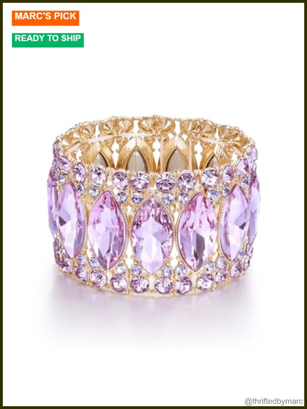 Crystal Stretch Bangle Bracelet Gold Plated Wedding Bridal Jewelry